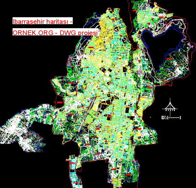 Ibarraşehir haritası Autocad Çizimi