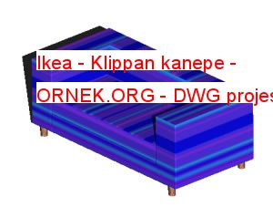 Ikea - Klippan kanepe Autocad Çizimi
