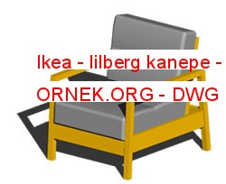Ikea - lilberg kanepe Autocad Çizimi