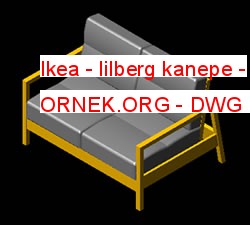 Ikea - lilberg kanepe Autocad Çizimi