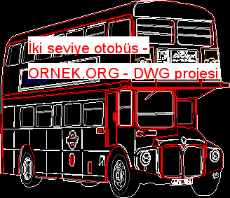 İki seviye otobüs Autocad Çizimi
