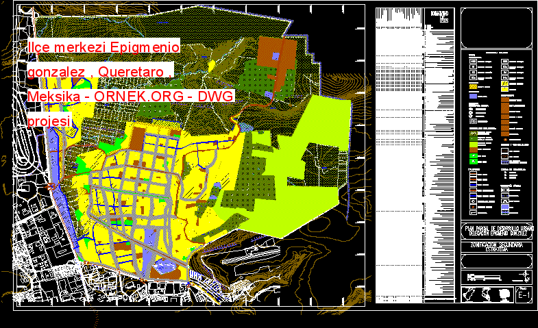 Ilçe merkezi Epigmenio gonzalez , Queretaro , Meksika Autocad Çizimi