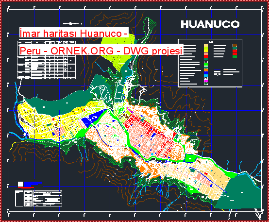 İmar haritası Huanuco - Peru Autocad Çizimi