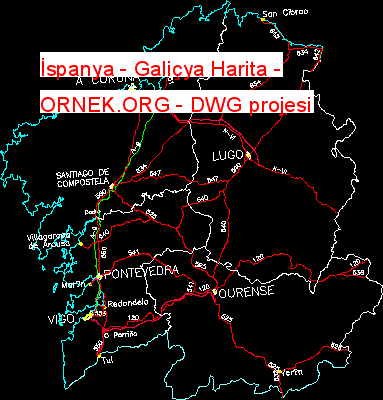 İspanya - Galiçya Harita