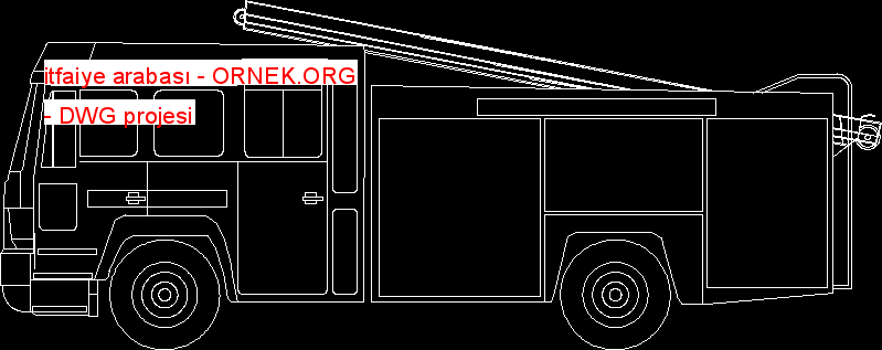itfaiye arabası Autocad Çizimi
