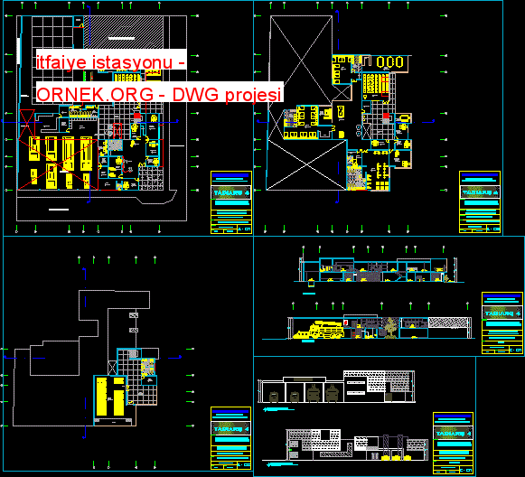 itfaiye istasyonu Autocad Çizimi