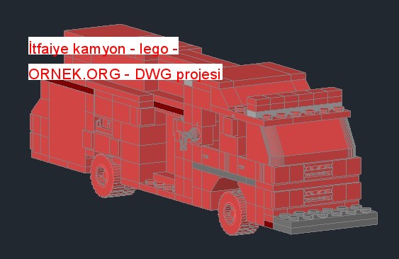 İtfaiye kamyon - lego Autocad Çizimi