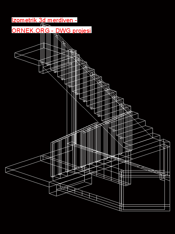 Izometrik 3d merdiven Autocad Çizimi