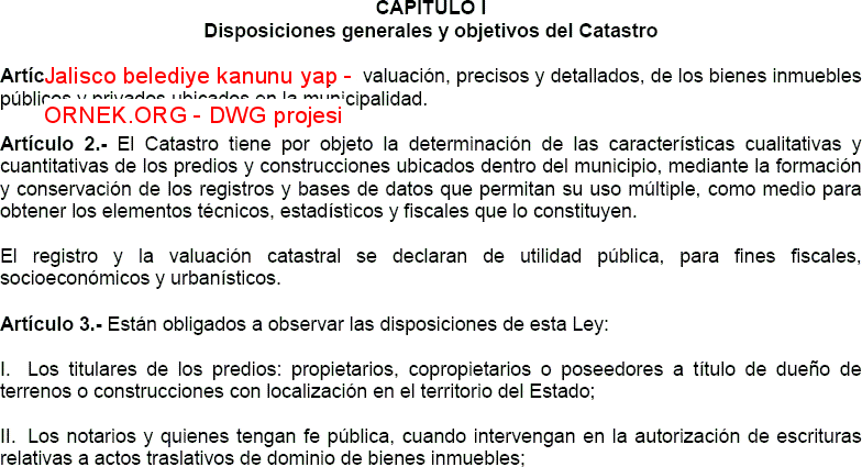 Jalisco belediye kanunu yap Autocad Çizimi