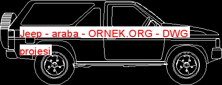 Jeep - araba Autocad Çizimi