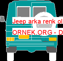 Jeep arka renk olarak view2d Autocad Çizimi