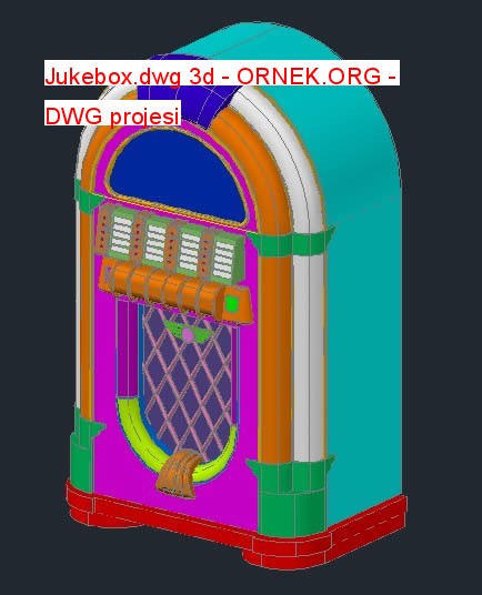 Jukebox.dwg 3d Autocad Çizimi
