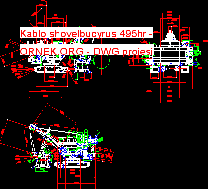 Kablo shovelbucyrus 495hr Autocad Çizimi