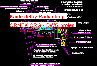 Kaide detay Radianting Autocad Çizimi