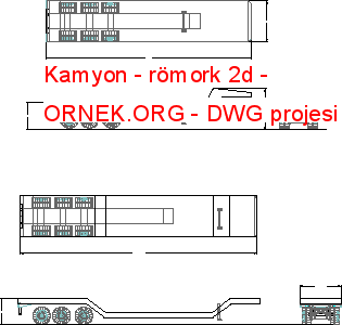 Kamyon - römork 2d Autocad Çizimi