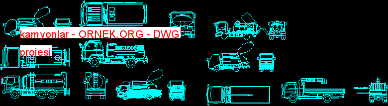 kamyonlar Autocad Çizimi