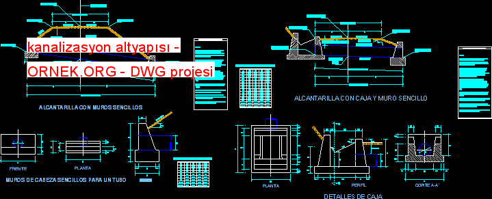 kanalizasyon altyapısı Autocad Çizimi