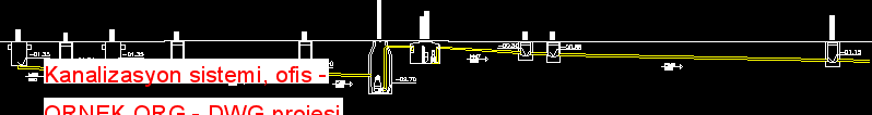 Kanalizasyon sistemi, ofis Autocad Çizimi