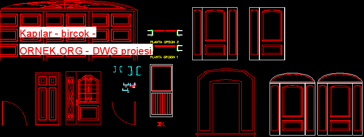 Kapılar - birçok Autocad Çizimi