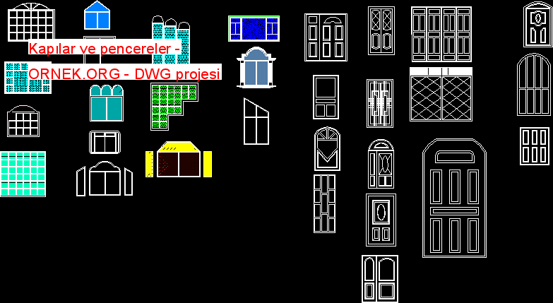 Kapılar ve pencereler Autocad Çizimi