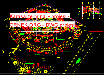 Karasal terminal - projesi Autocad Çizimi
