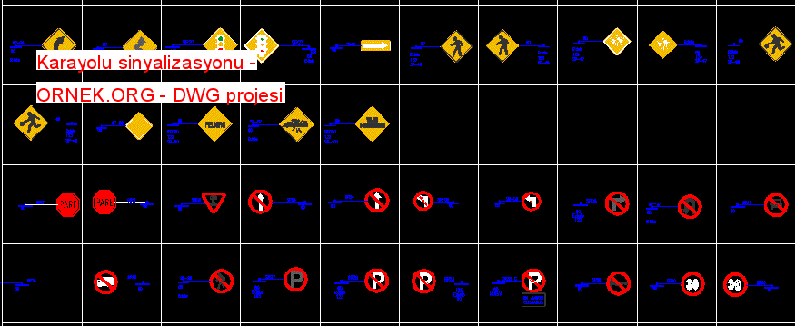 Karayolu sinyalizasyonu Autocad Çizimi