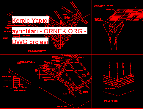 Kerpiç Yapıcı ayrıntıları Autocad Çizimi