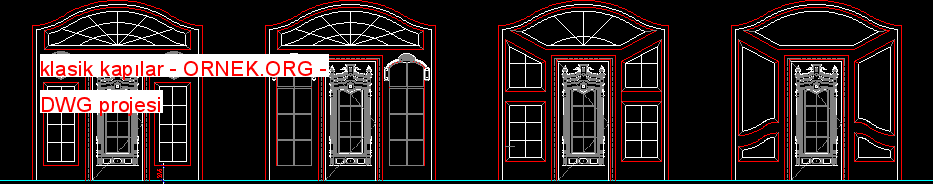 klasik kapılar Autocad Çizimi