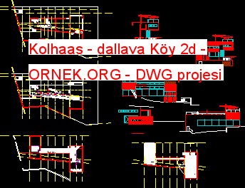 Kolhaas - dallava Köy 2d Autocad Çizimi