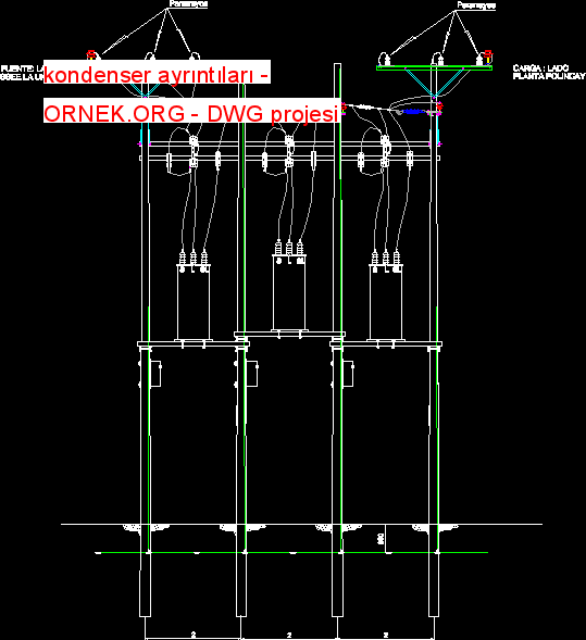 kondenser ayrıntıları Autocad Çizimi