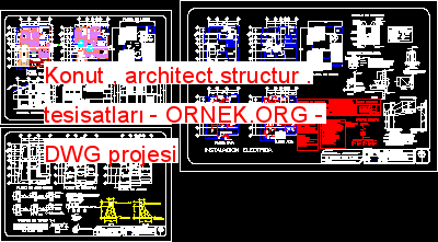 Konut , architect.structur . tesisatları Autocad Çizimi