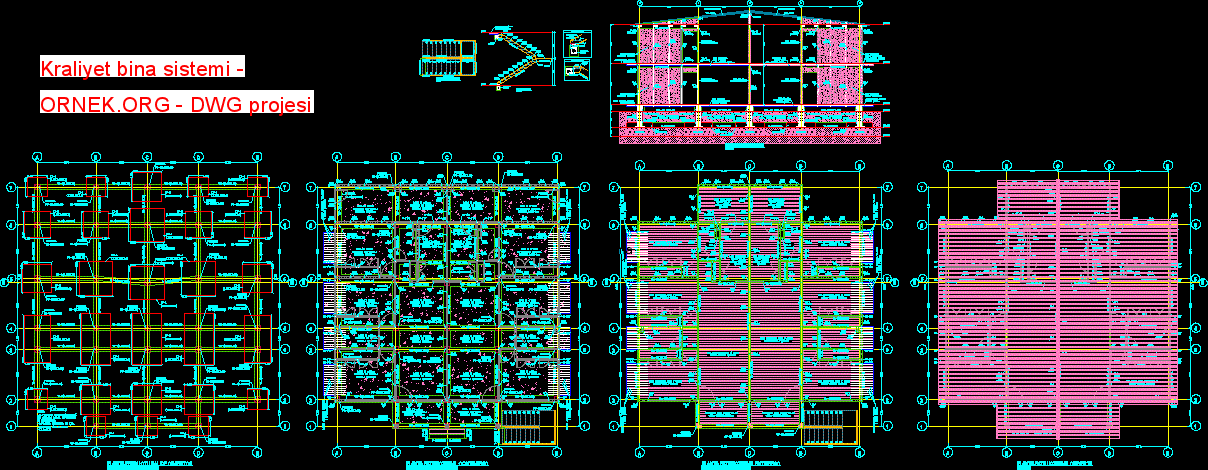 Kraliyet bina sistemi Autocad Çizimi