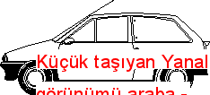 Küçük taşıyan Yanal görünümü araba Autocad Çizimi