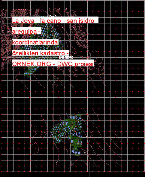 La Joya - la cano - san isidro - arequipa - koordinatlarında özellikleri kadastro Autocad Çizimi
