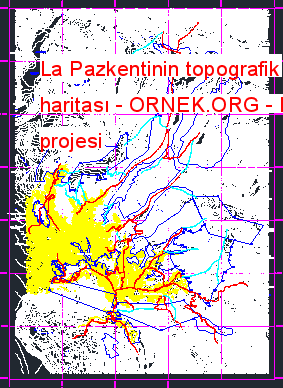 La Pazkentinin topografik haritası Autocad Çizimi