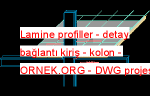 Lamine profiller - detay bağlantı kiriş - kolon Autocad Çizimi