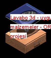 Lavabo 3d - uygulamalı malzemeler
