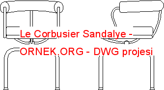 Le Corbusier Sandalye Autocad Çizimi