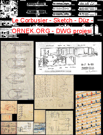 Le Corbusier - Sketch - Düz Autocad Çizimi