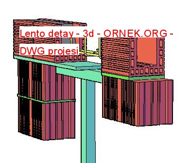 Lento detay - 3d Autocad Çizimi