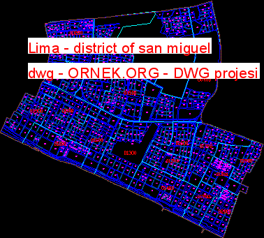 Lima - district of san miguel dwg Autocad Çizimi