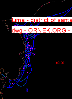 Lima - district of santa maria dwg Autocad Çizimi