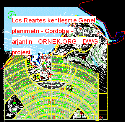 Los Reartes kentleşme Genel planimetri - Cordoba - arjantin