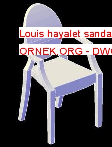 Louis hayalet sandalye Autocad Çizimi
