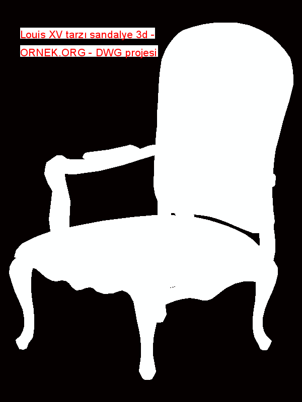 Louis XV tarzı sandalye 3d Autocad Çizimi