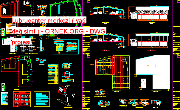 Lubrucanter merkezi ( yağ değişimi ) Autocad Çizimi