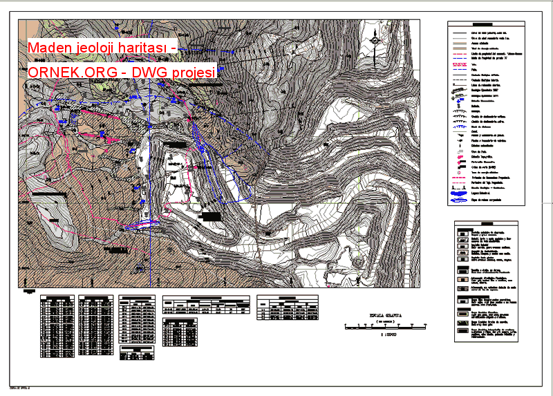 Maden jeoloji haritası Autocad Çizimi