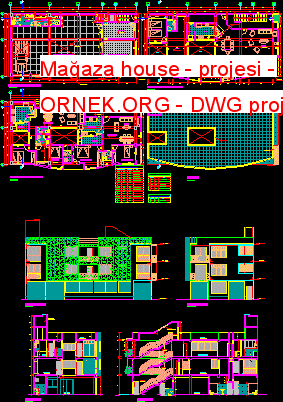 Mağaza house - projesi Autocad Çizimi