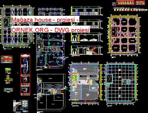 Mağaza house - projesi Autocad Çizimi