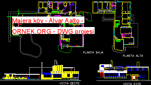Maiera köy - Alvar Aalto Autocad Çizimi